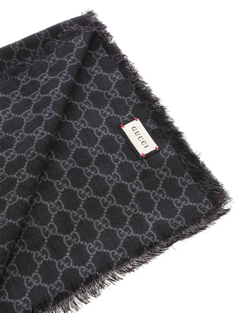 gucci scarf logo|Gucci black and white scarf.